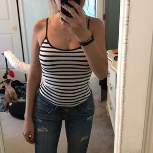 Black & White Striped Hollister Tank Top